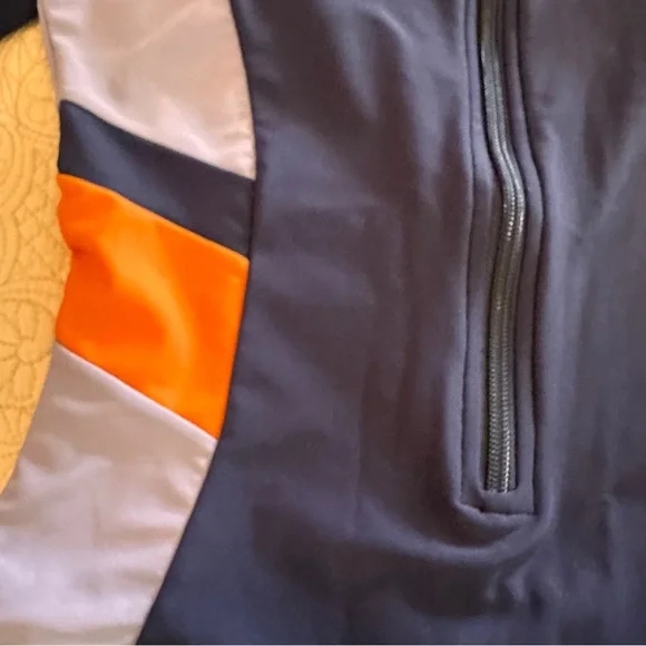 Navy Blue Orange One Piece Long Sleeve Swimsuit Small Modest Zip-up Surf Maui - Picture 4 of 12